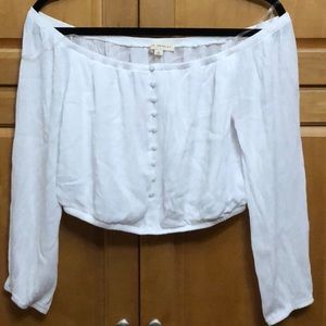 Off the shoulder Long Sleeve Crop Top